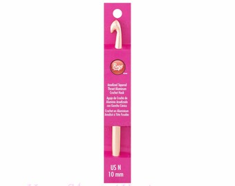Boye Size N Crochet Hook (10.00mm). 6" Aluminum Crochet Hook, Boye Size N / 10mm Crochet Hook. Large Hook. (US N-15, N/15) 332621800NM