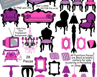 Furniture Clip Art FRENCH Chair Clipart Chandelier Furniture Clip Art FRENCH Chair Clipart Chandelier