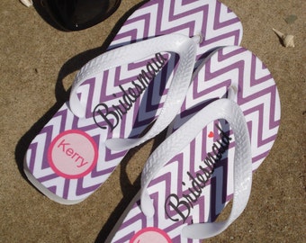 Wedding Flip Flops with Chevron