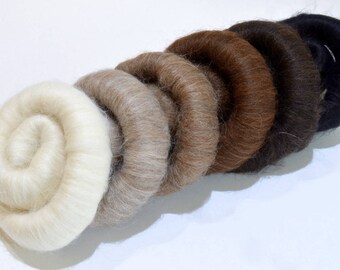 Rolags - 4 oz Baby Llama Hand Blended Rolags for Spinning
