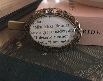 Literary Hair Clip, Pride and Prejudice Book Page
