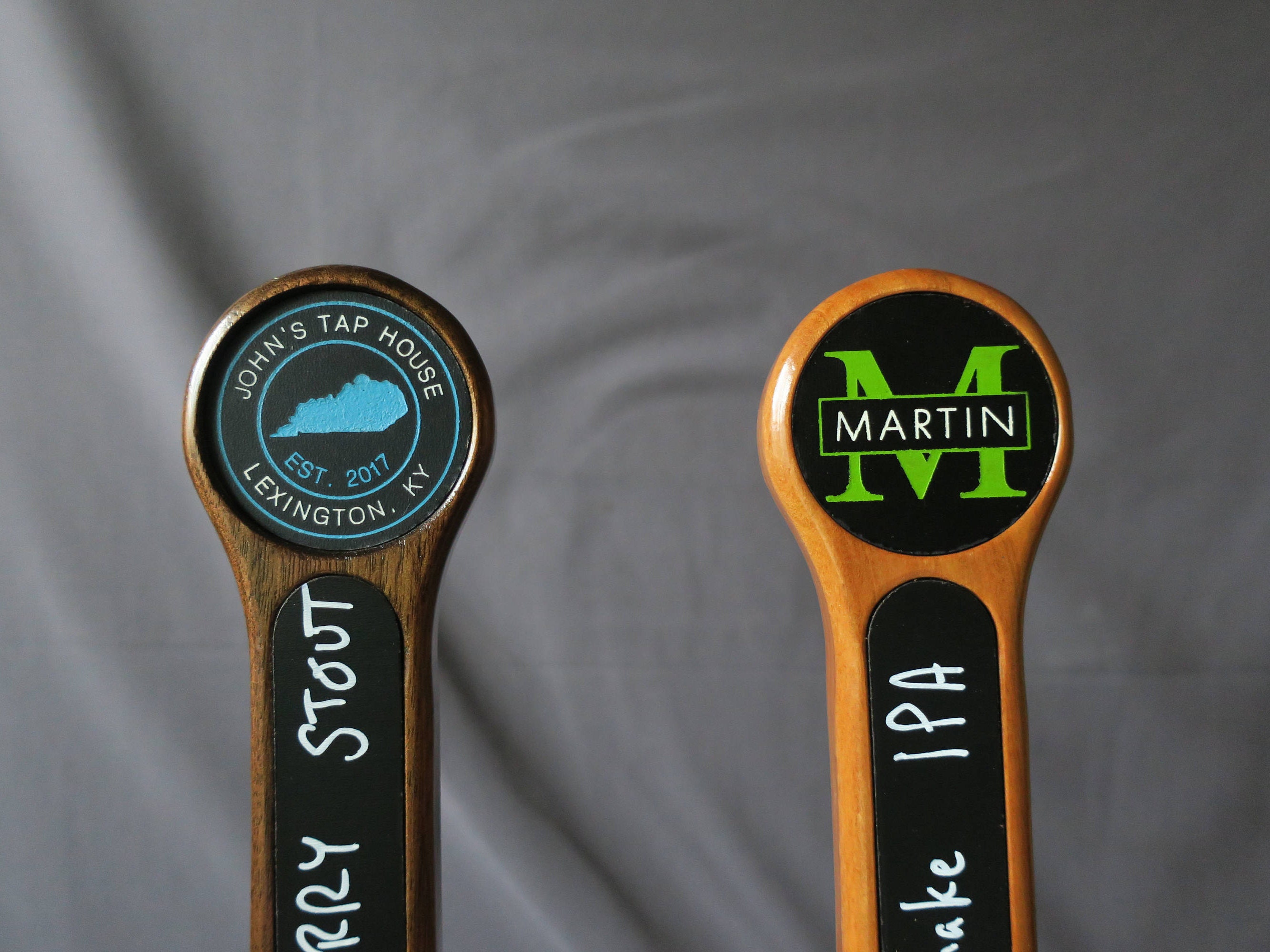 Custom tap handle chalkboard with graphic 8 inches tall