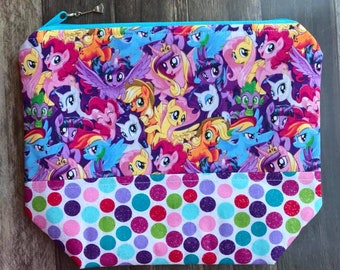 My Little Pony Knitting or Crochet Project Bag Wedge Bag Zippered Bag