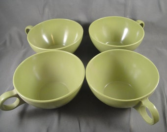 Melamine Avocado Green Melmac Cups Set of Four