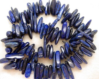 16 Inch Strand Lapis Lazuli Long Drop Beads