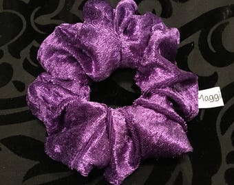 Purple crushed velvet scrunchie
