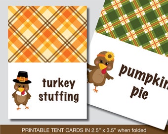 Thanksgiving Food Labels, Thanksgiving Food Tent Cards, Place Cards, Food Tent Labels, Place Setting, Buffet Labels, Thanksgiving Food Tent