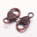 Copper Clasps Copper Lobster Clasps Large Lobster Clasp Big Clasps Necklace Clasp Bracelet Clasps Antiqued Copper Clasp Heart Clasp 2 pieces