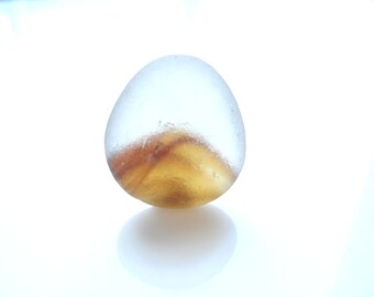 Collectors Seaglass - Amber Pontil Multi - Feb05 - from Seaham beach, UK