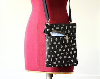 Small cross-body bag, Travel cell phone purse, Smart phone purse, Passport bag, Small travel bag