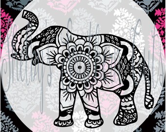 Elephant Mandala SVG.DXF.EPS files
