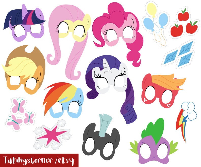My Little Pony Masks My Little Pony Photo Booth Props My