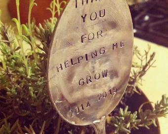 Thank you for helping me grow-Teacher gift, garden marker