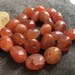 carnelian beads, beads, orange stone, carnelian, smooth polished, rustic