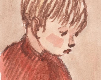 Portrait of a Boy - Original Watercolor