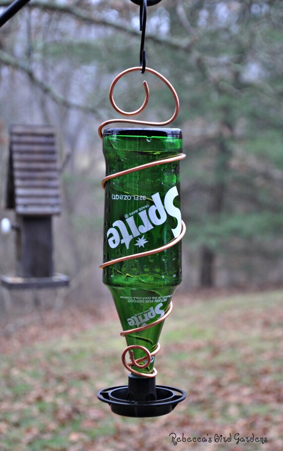 Items similar to Vintage 1970s Sprite Bottle Bird Feeder "The Soda