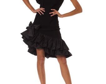 Vintage 1970s Yves Saint Laurent Ruffle Dress Size: XS