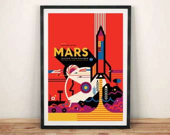 MARS POSTER: NASA Space Art Print by Invisible Creature