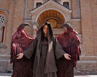 MADE TO ORDER - Large Maleficent feather wings fallen dark angel demon cosplay theatre renaissance felt lucifer fairy gothic masquerade