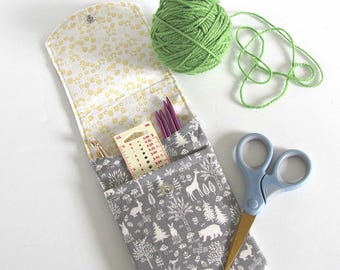 Knitting Needle Holder, Knitting needle case, Needles Storage Case, Crochet Hooks Case, Artist's pencil case, Notions Pouch gift for knitter