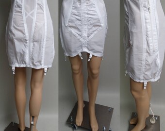 Vintage Rago Girdle | Open Bottom Girdle | White Girdle | 6 Carter Girdle | Side Zipper Girdle | Large Size Girdle