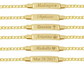 Gold Bracelet, Baby Bracelet, Personalized Baby Bracelet, ID Bracelet, Gold Baby Bracelet - 18kt Gold Filled Bracelet