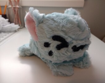 Mint Blue Fluffy Kitty Plush