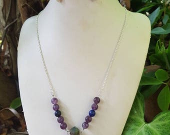 Aurora - Amethyst, Lapis Lazuli and Labradorite necklace
