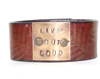 Live Out Loud Leather Cuff