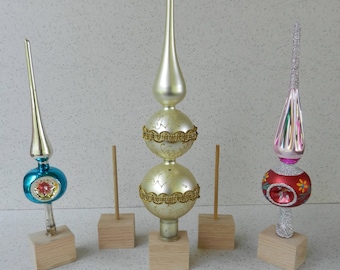 Set of 5 Christmas Tree Topper Stands, Tree Topper Holders, Holiday Display, Decor, Decoration, Wooden