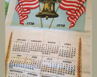 Vintage 1976 Linen Wall Calendar