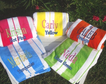 beach towels personalized cabana stripe beach towels large