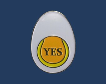 Yes "Yolko" Egg Lapel Pin 1 1/4"