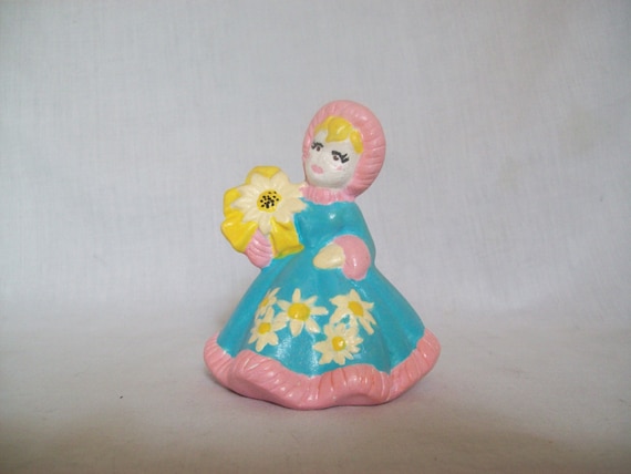 Christmas Girl, Holiday Girl, Winter Girl, Ceramic Girl, Ceramic Figure, Christmas Figure, Blue, Pink, Girl gift, Girl Decor, Holiday figure