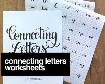 Connecting Letters Worksheets, Hand Lettered Truth