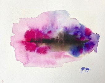 6x8" pink and purple abstract labdscape mini