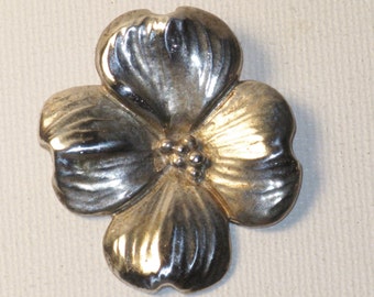 Vintage H&H Sterling Silver Dogwood Brooch Pin (B-2-3)