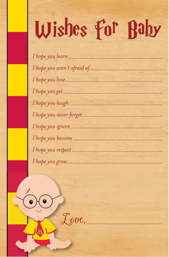 Harry Potter Wishes for Baby Baby Shower Printable Harry