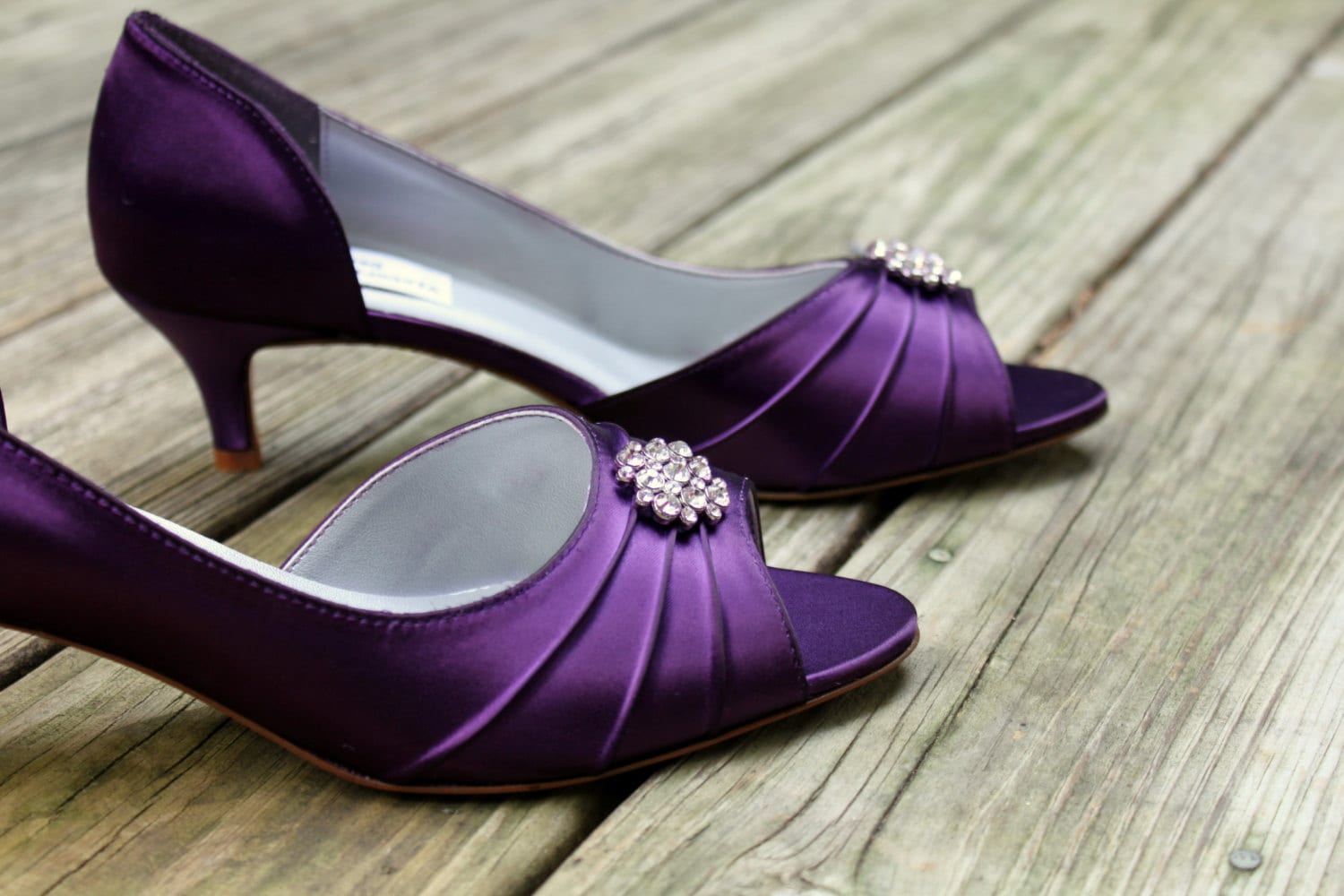 Purple Wedding Shoes low heel SALE size 8 1.75 inch