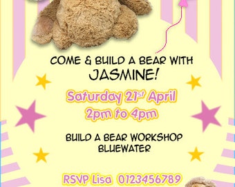 Build a Bear Inspired Birthday Invitation