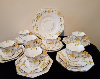 20 x Melba ware Flower handle tea service