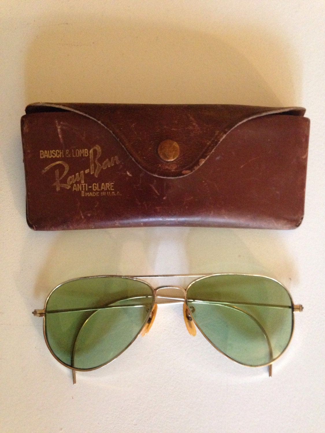 Ca 1940 AntiGlare RayBan Bausch & Lomb sunglasses 10K Gold