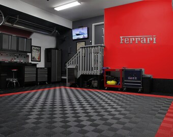 Ferrari Garage Sign 4 Feet Long Brushed Silver