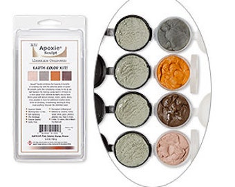 EARTH COLOR Kit includes: 4 Colors of Apoxie Sculpt - DIY, Snap Jewelry, Aves, Apoxie Sculpt, Clay Snaps, Found Objects, Steampunk
