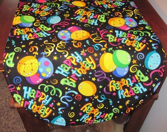 Birthday Party 36" Table Runner Reversible Birthday Table Runner Balloon Table Runner Boy Girl Birthday Table Runner Birthday Table Decor