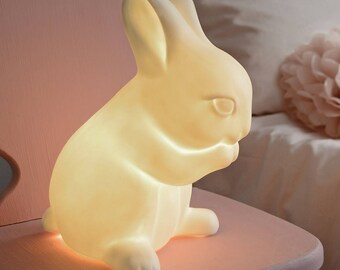 Porcelain Rabbit Lamp for Baby Nursery and Children's Rooms