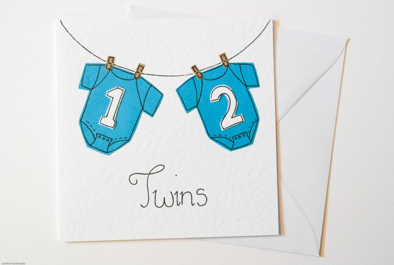 boy twins greeting card handmade new born card new baby twin