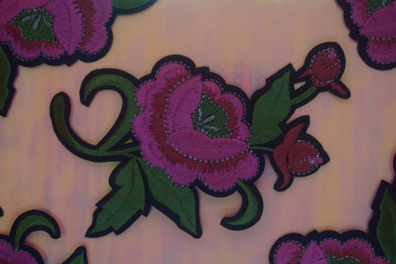 Big Pink Flower Iron on Patch