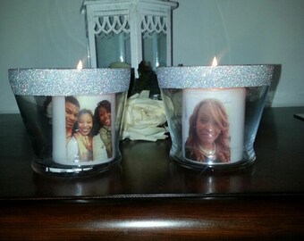 Photo infused candles with custom holder