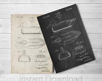 Duck Decoy Printables, Duck Hunting, Gifts for Hunters, Cabin Decor, PP0161